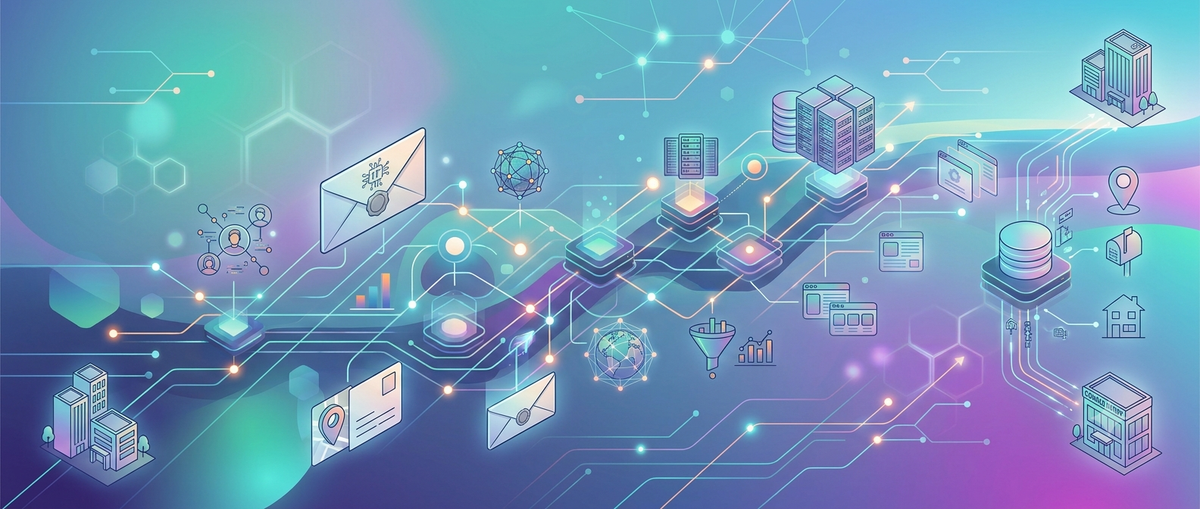 Information technology industry contacts connected across a global network