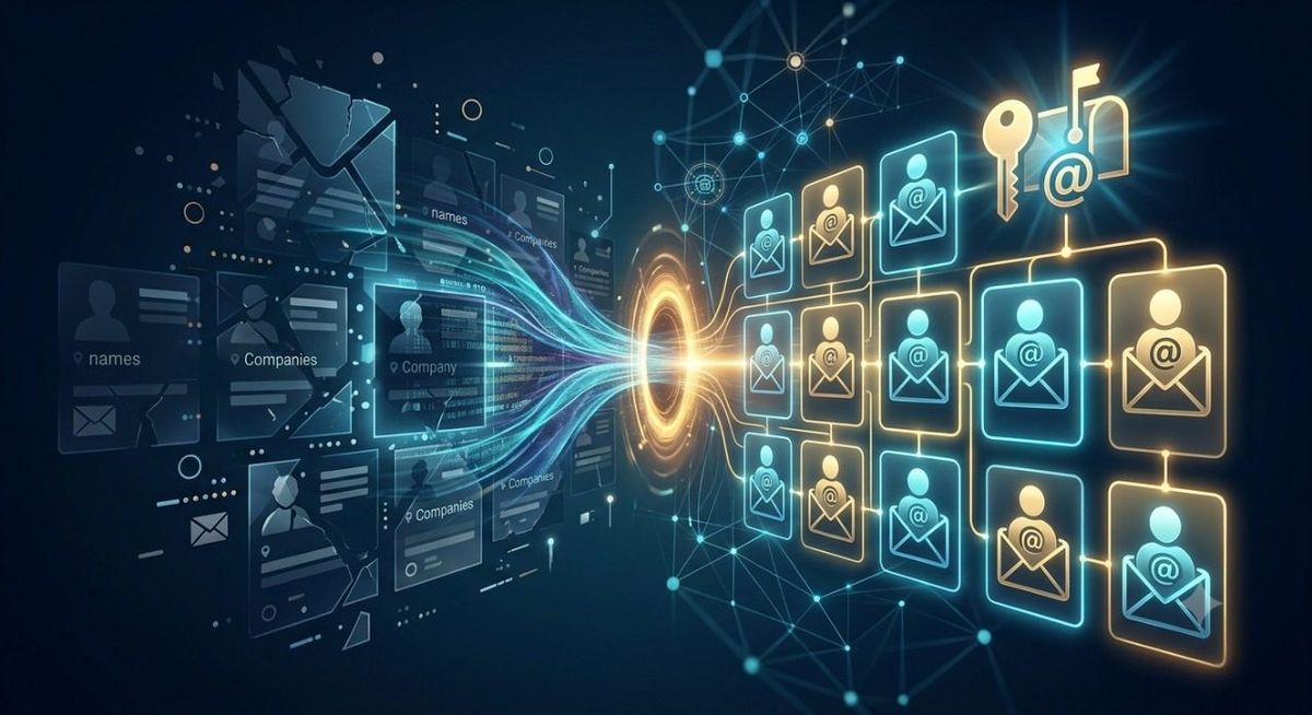 B2B email appending filling in verified business email addresses