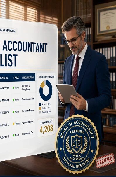 Certified public accountants reviewing financial data