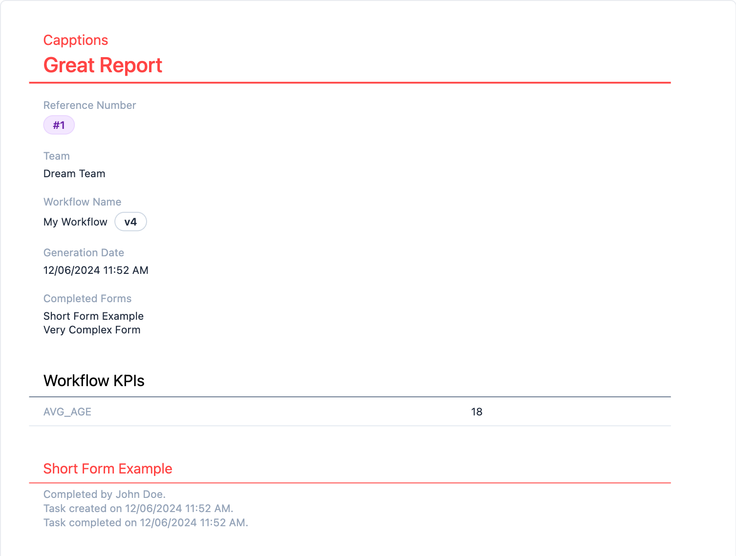 Capptions Reports