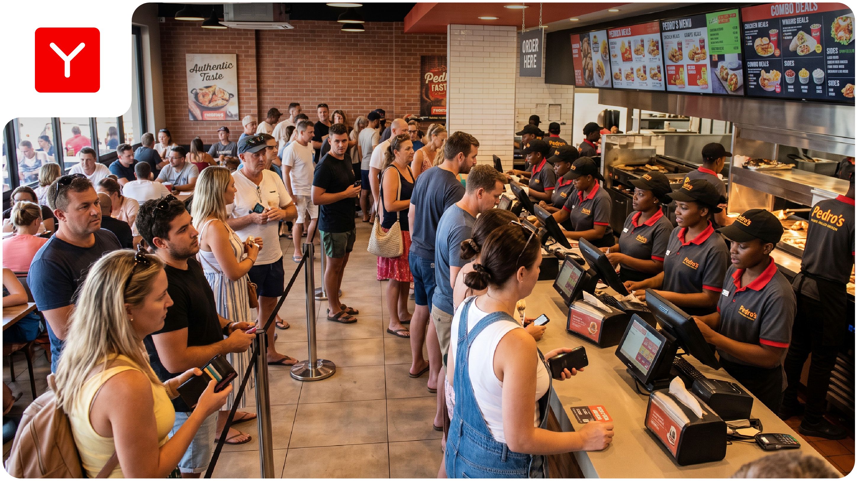 Customers waiting to be served.