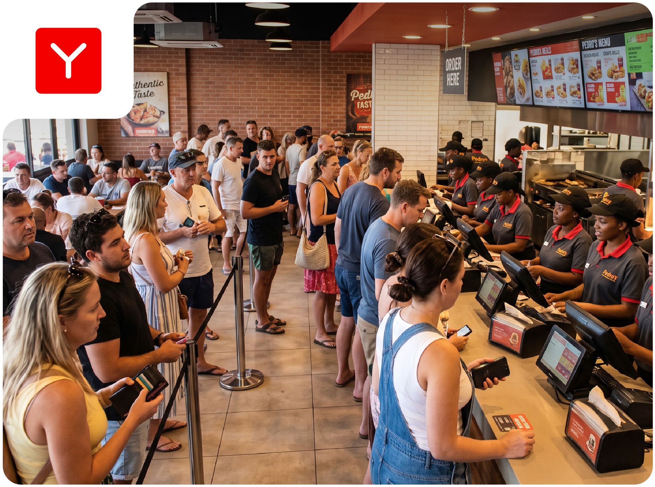 Customers waiting to be served.