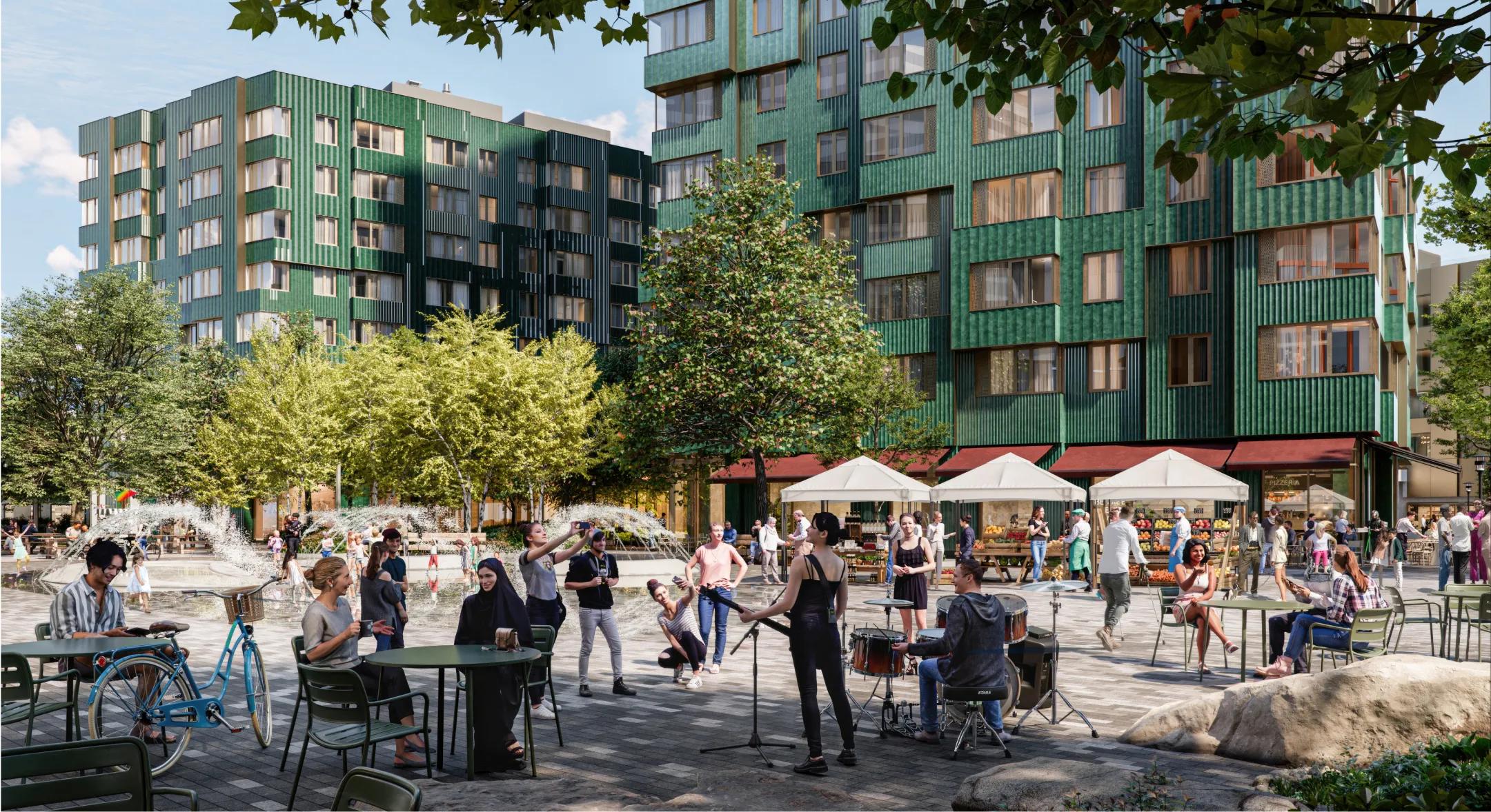 the future Allstonway public space at the Enterprise Research Campus in Boston, Massachusetts. 