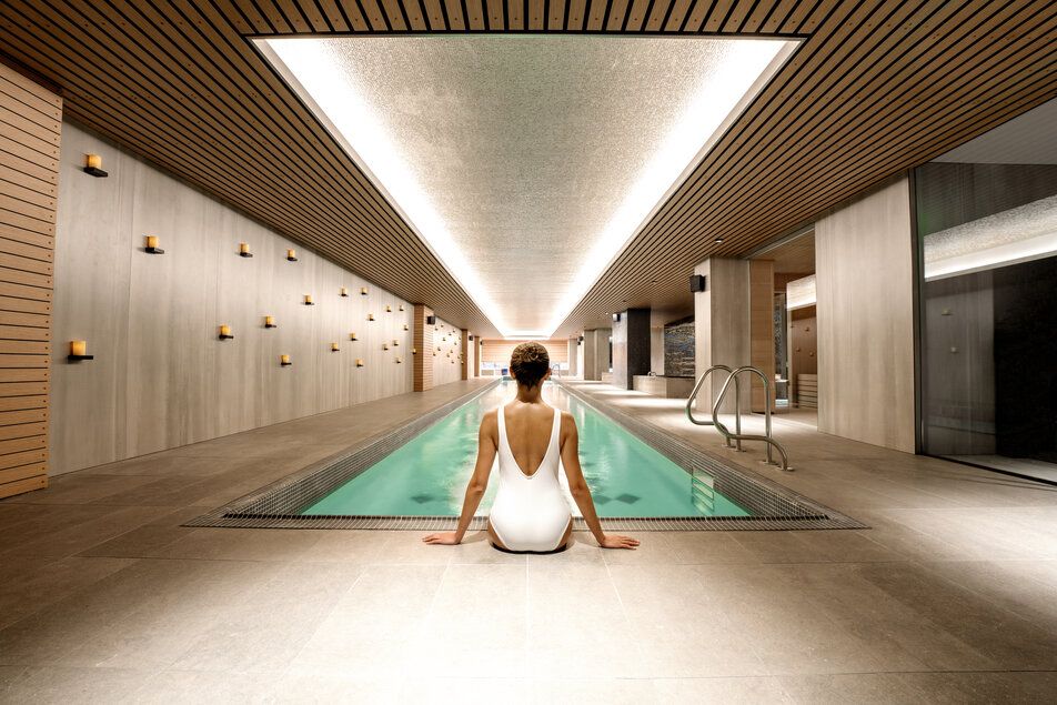 MOMENTS FOR REFLECTION |  Reflect on quiet moments in CROSSING's heated lap pool with underwater speakers.