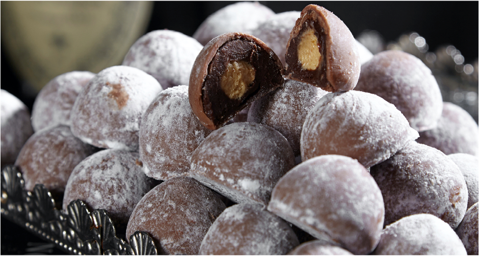 Champagne Truffles by Teuscher Chocolates on display