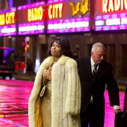 Jennifer Hudson filming Respect in front of Radio City Music Hall