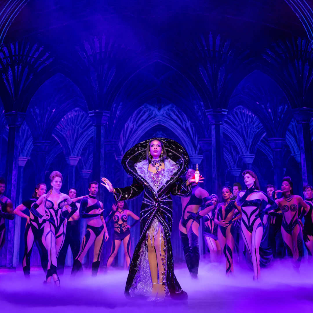 Singer-actress Michelle Williams performing onstage in Broadway's "Death Becomes Her"