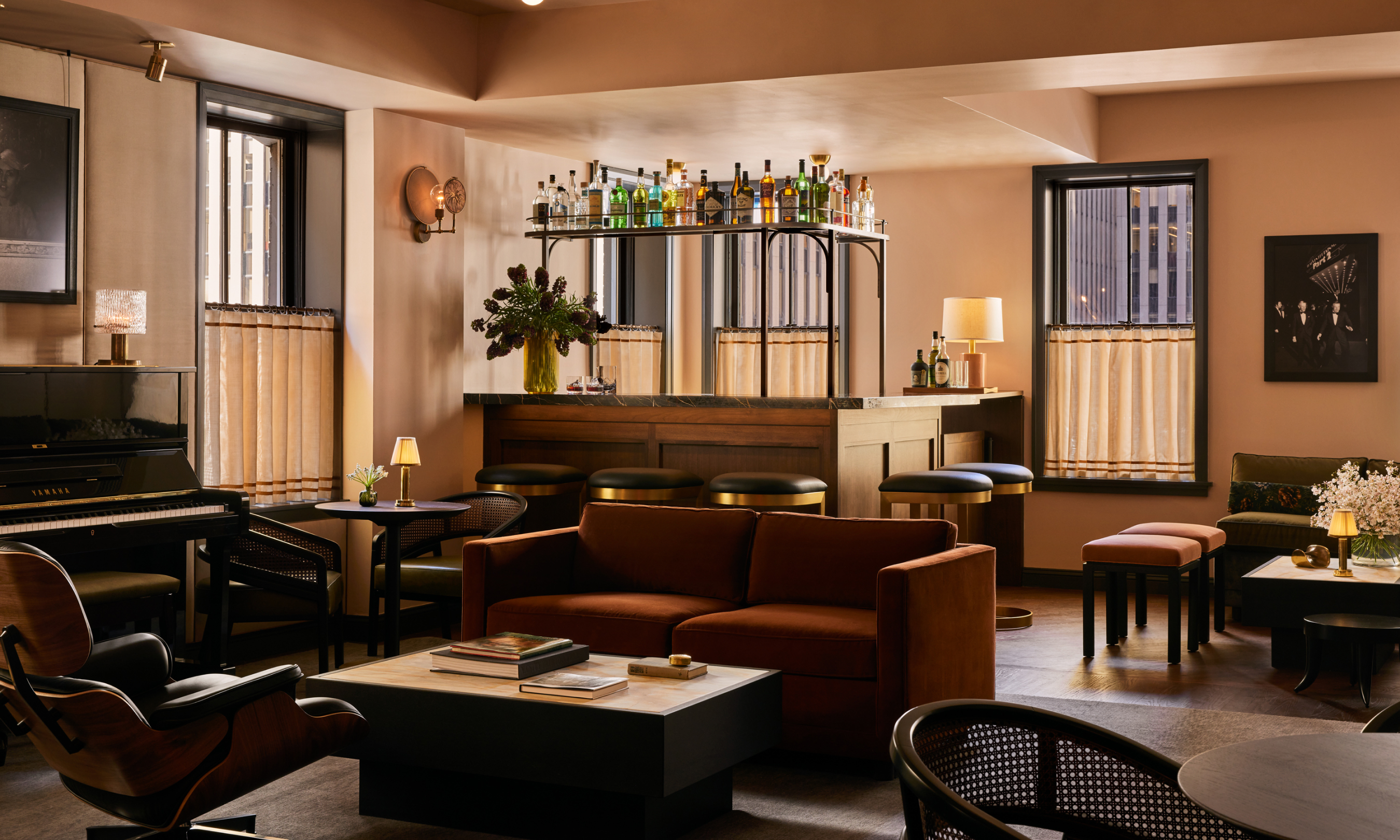 The fourth floor private event space at Pebble Bar