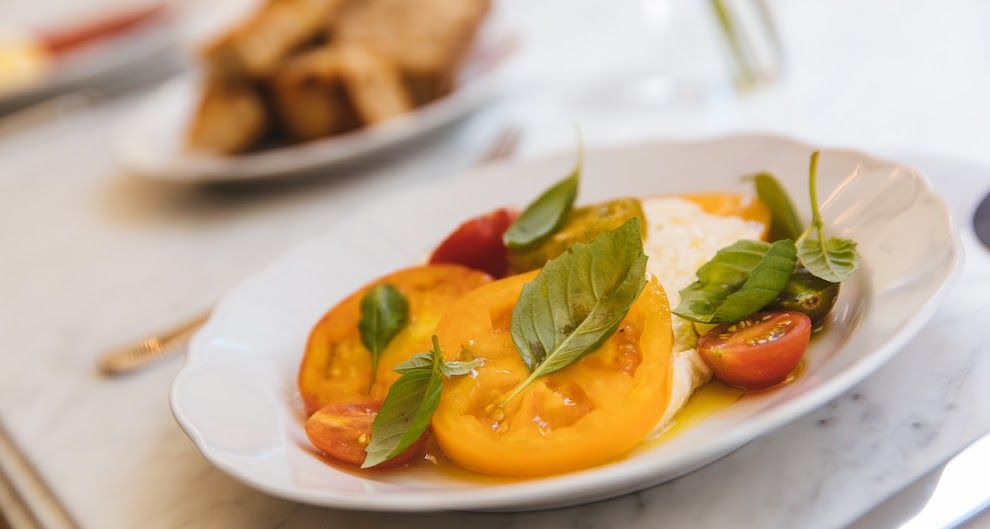 Tomato and cheese appetizer from Lodi