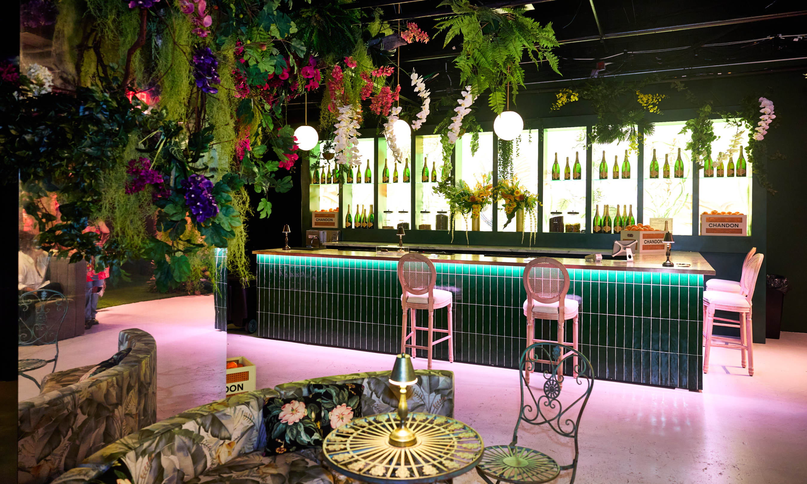Interior of the Alchemist's Kitchen, a bar inside BLOOM at Rockefeller Center