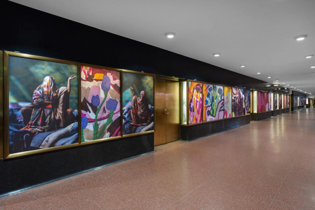 Artist Basil Kincaid's artwork displayed at Rockefeller Center