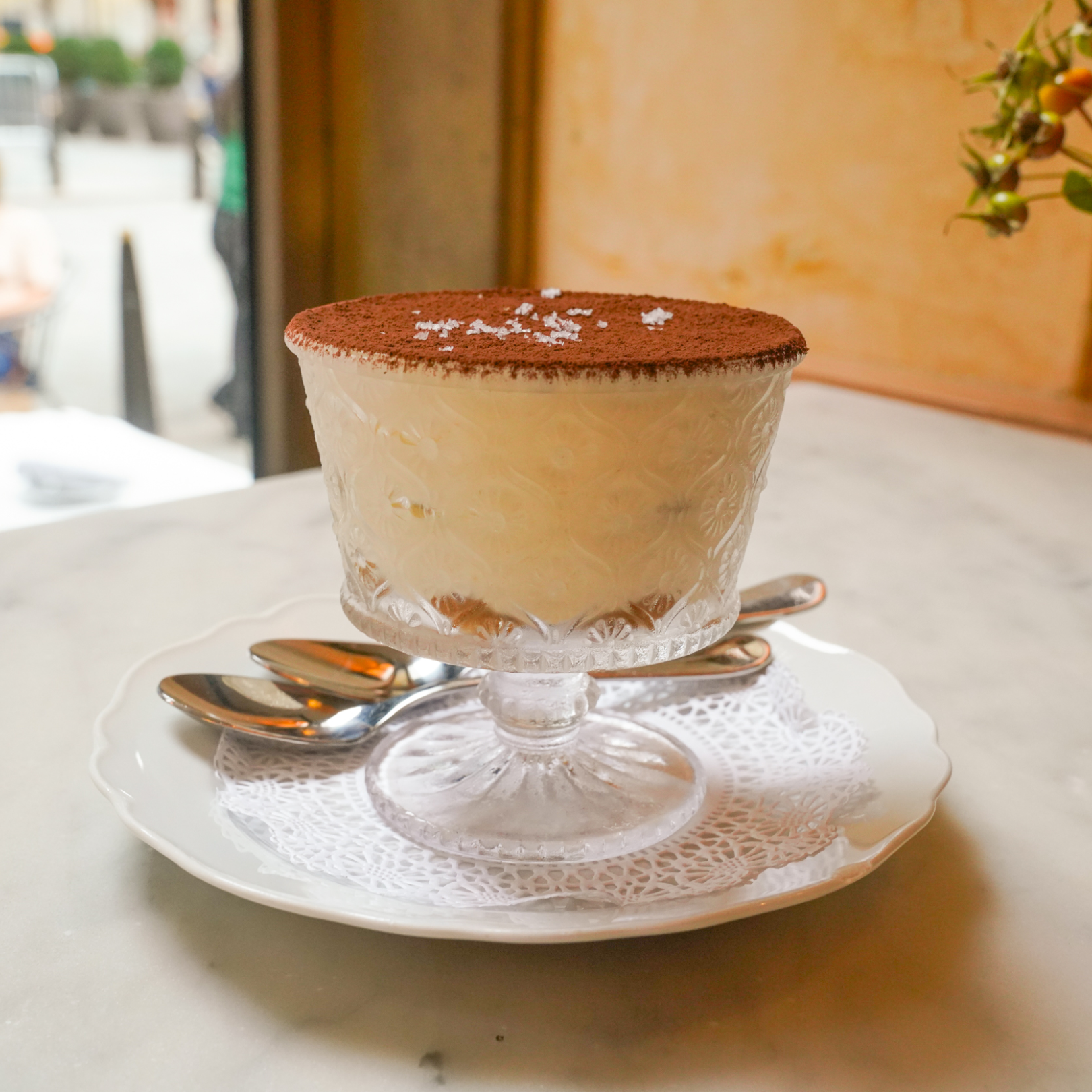 A glass of tiramisu from Lodi at Rockefeller Center