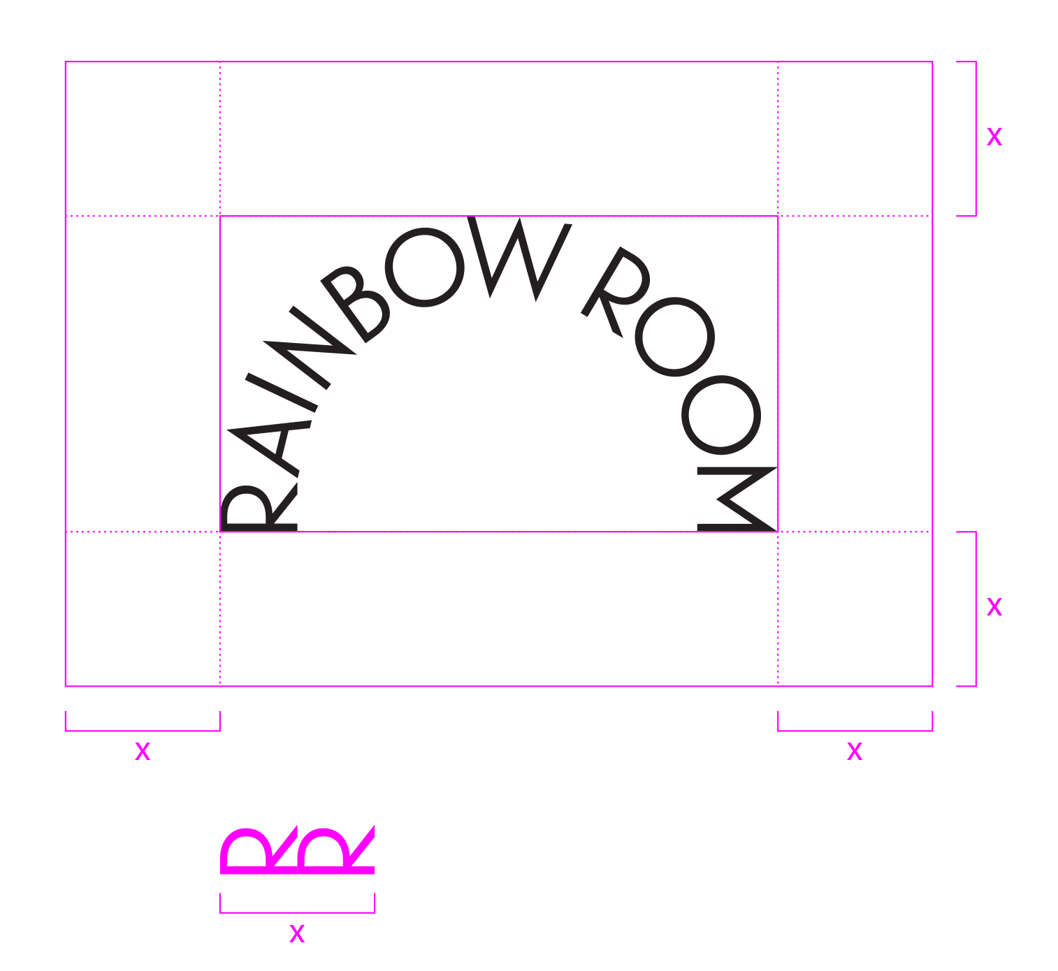 RAINBOW ROOM LOGO SPACING GUIDE