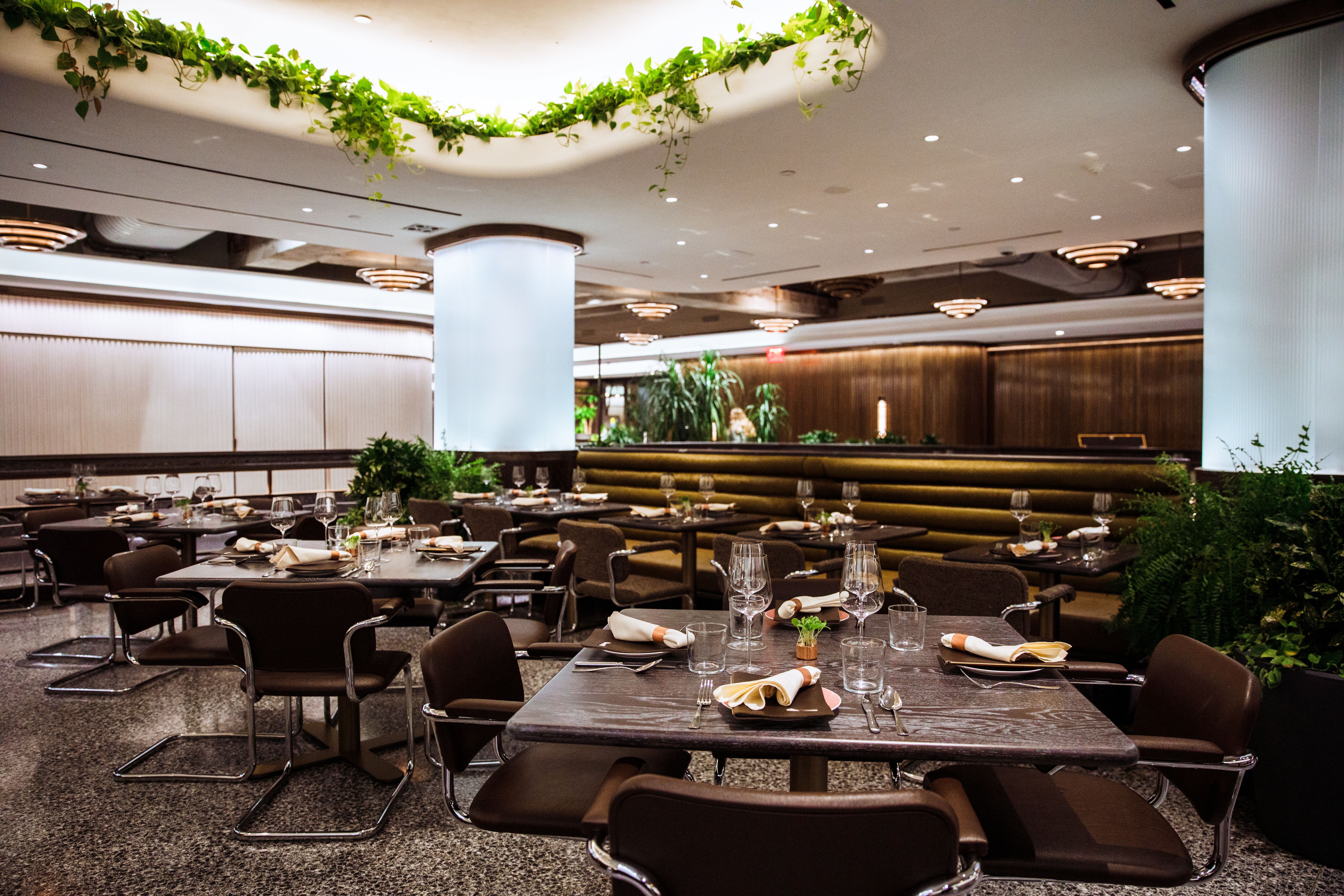 Dining tables at Five Acres at Rockefeller Center