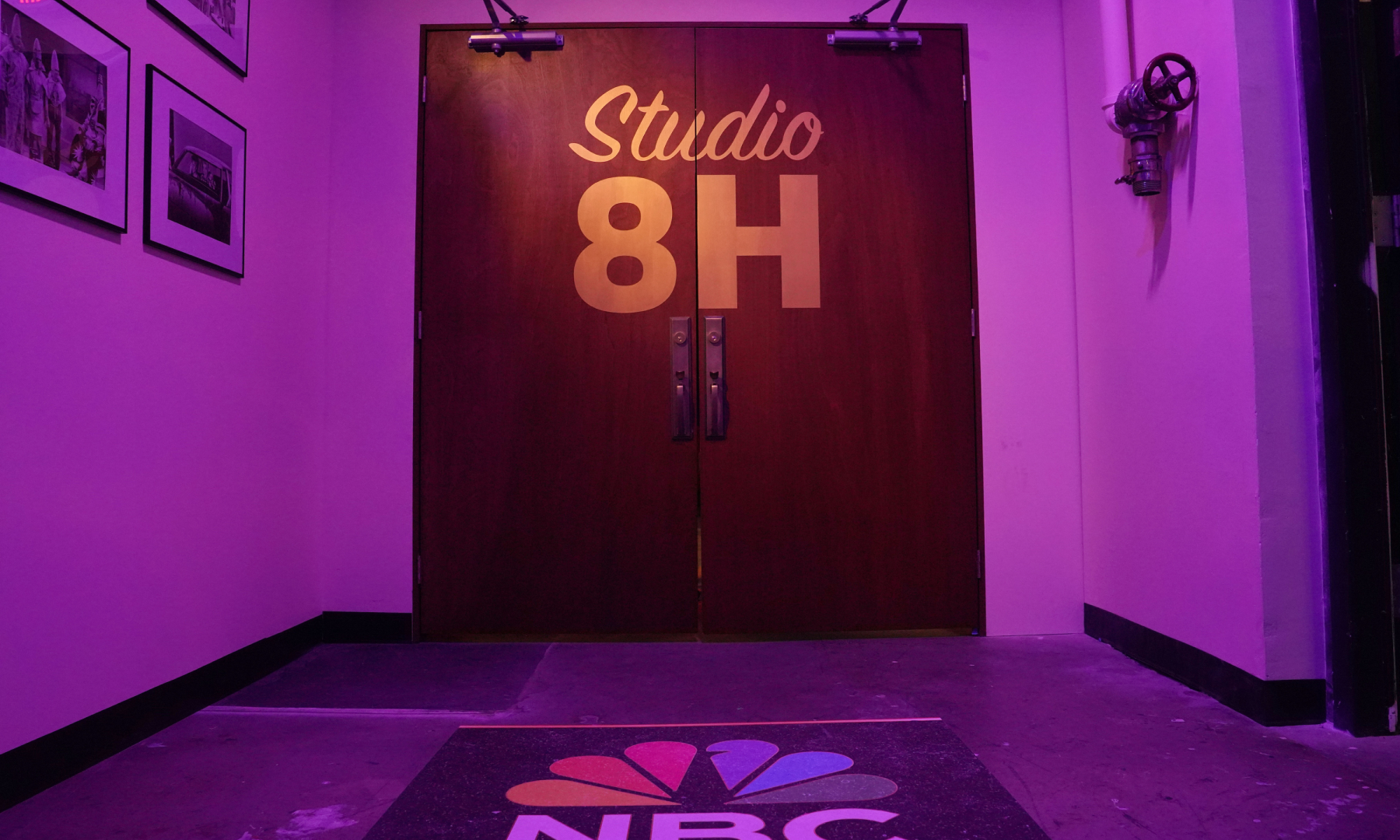 The SNL50 Anniversary recreation of 'SNL's' Studio 8H doors at Rockefeller Center