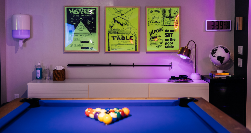 Fully furnished private billiards rooms at Sharks Pool Club