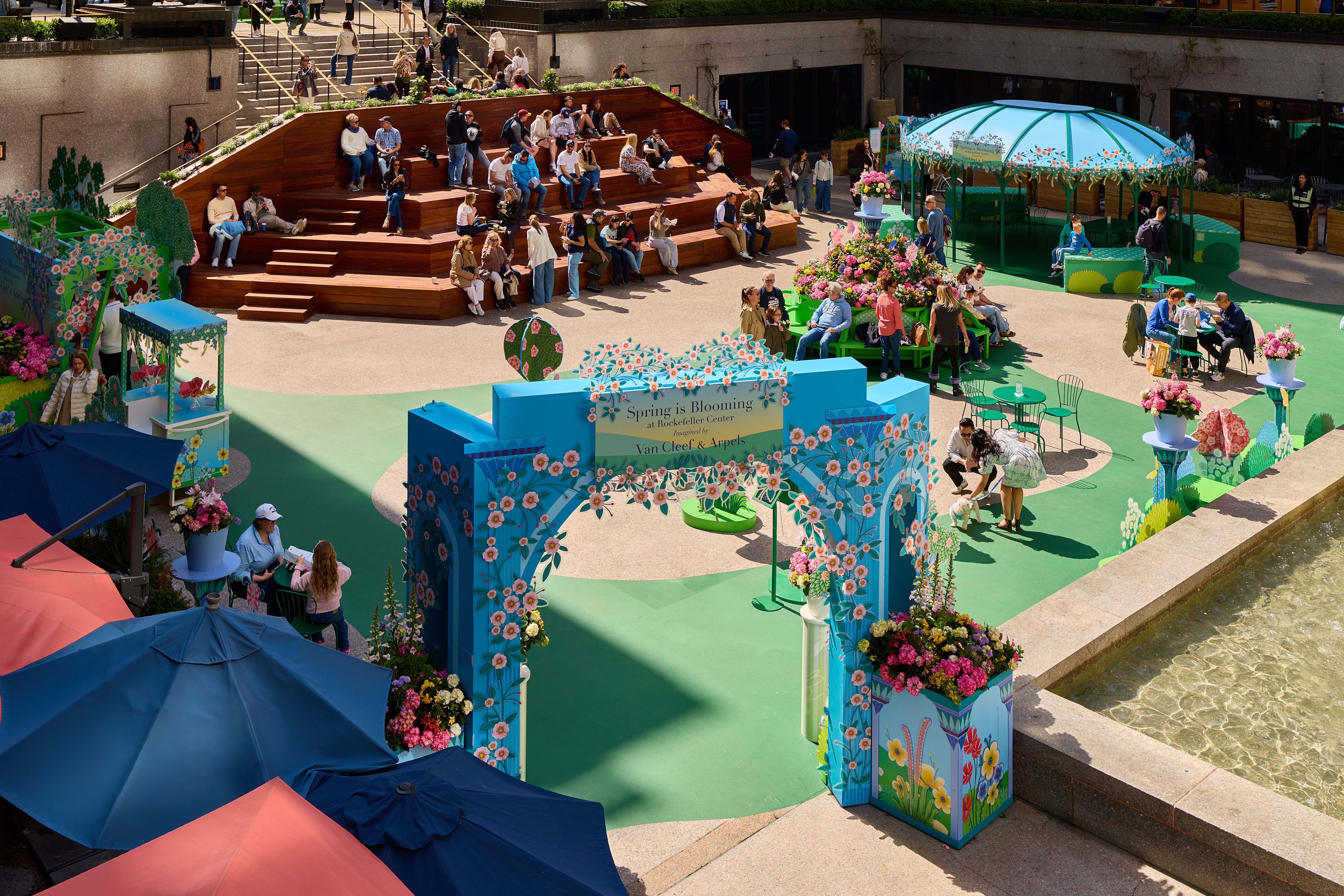 Van Cleef & Arpels Spring is Blooming installation at Rockefeller Center