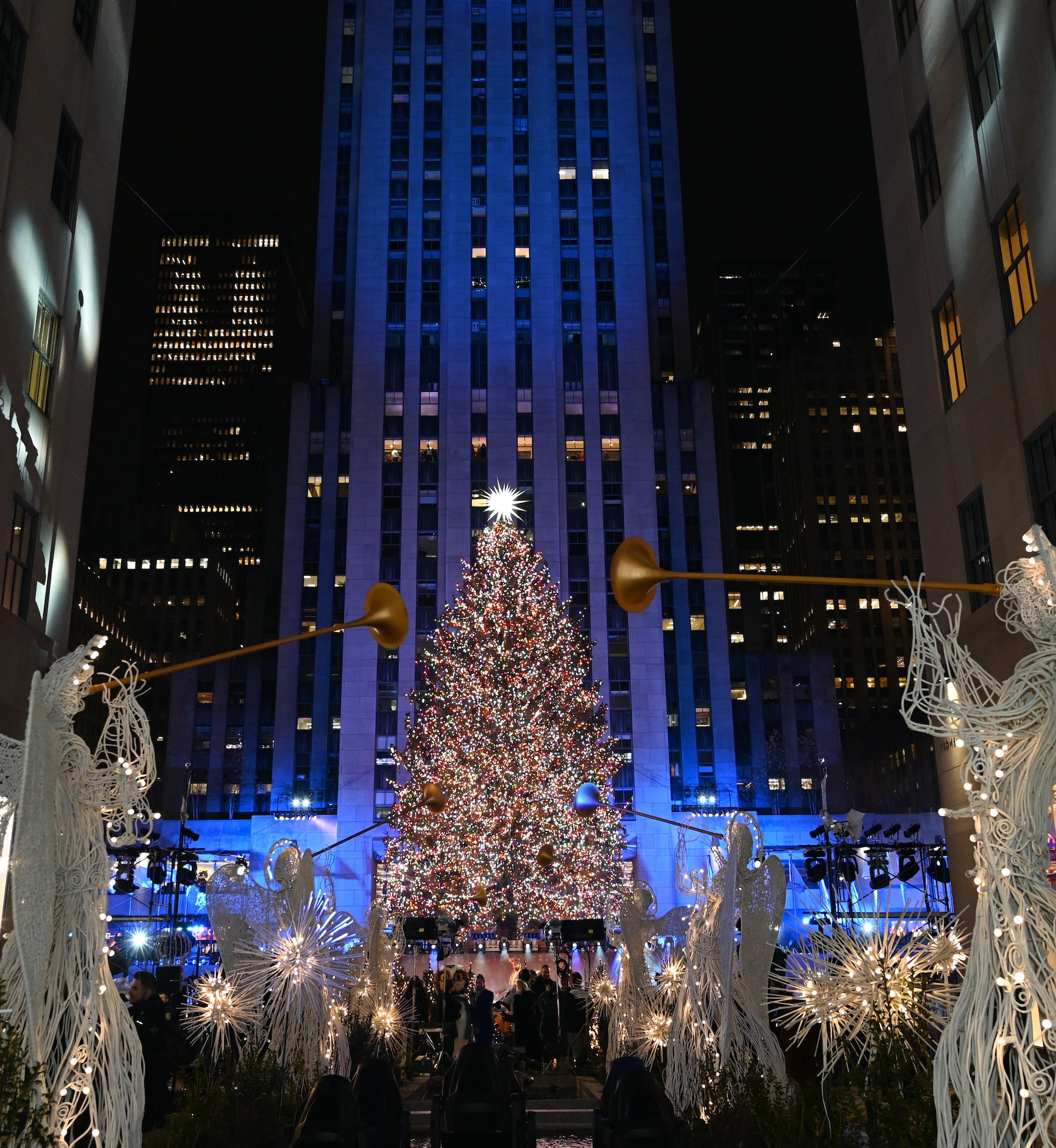 Christmas angels along Channel Gardens in 2021