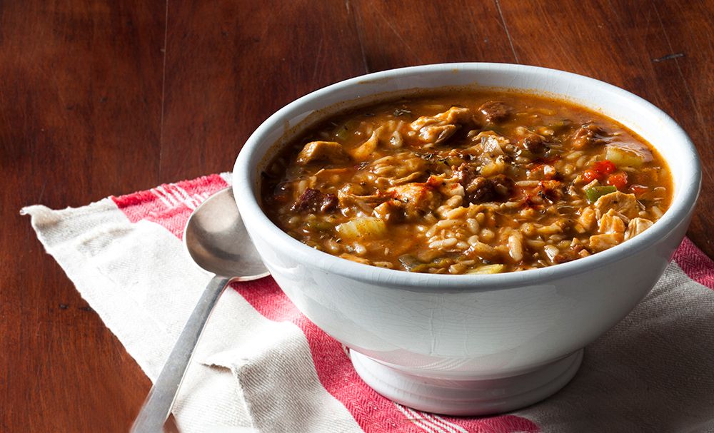 Hale & Hearty soup in a white bowl