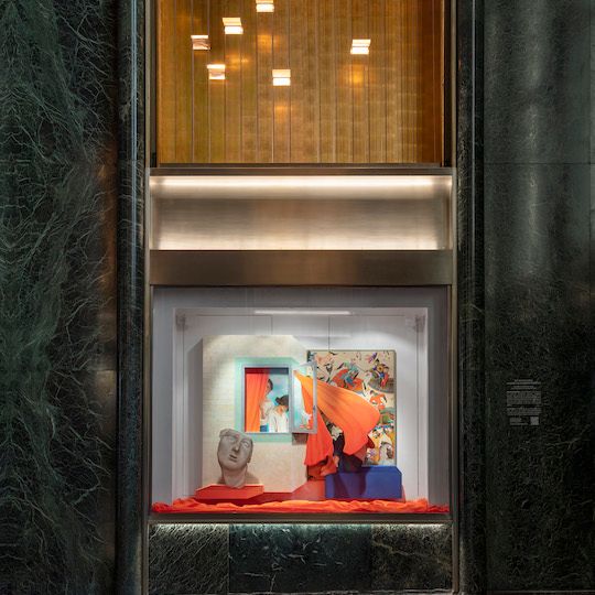 Artwork by Arghavan Khosravi on display at Rockefeller Center
