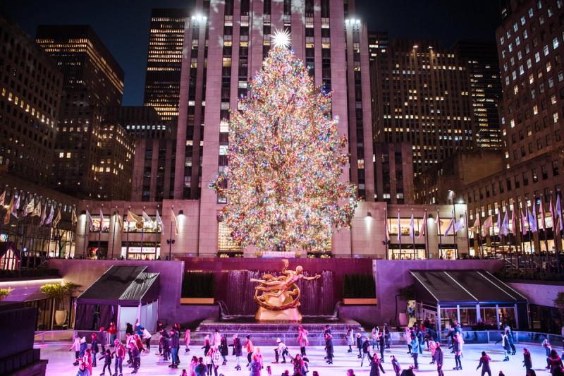 Rockefeller Center Christmas Tree New York City - NYC Christmas Cards Set  of 6 - NY Christmas Gifts