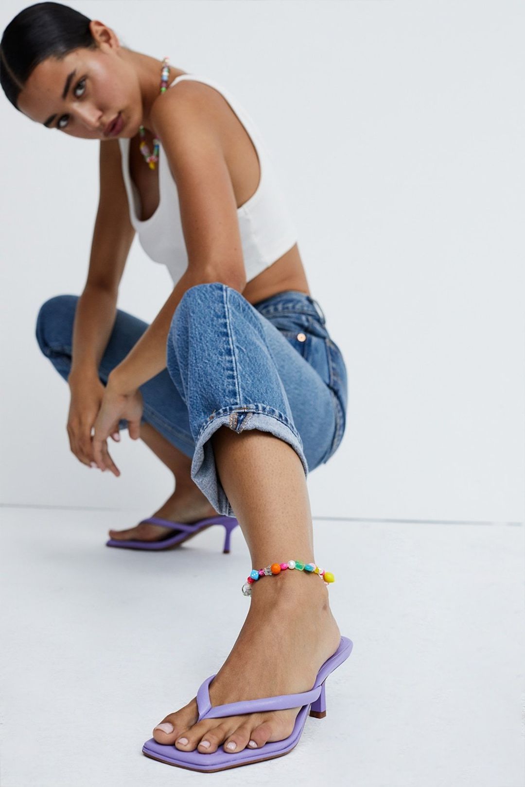 woman wearing an ian charms anklet 