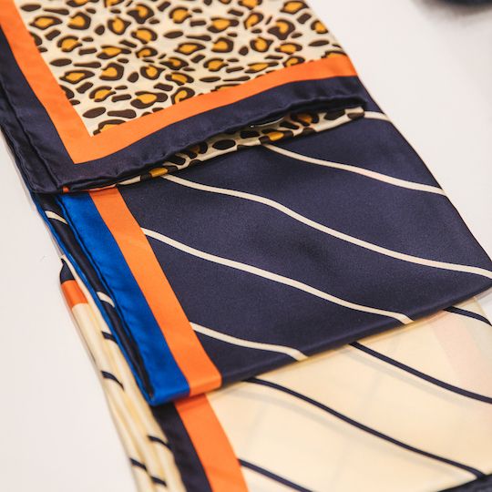 Three silk scarves from Kule at Rockefeller Center