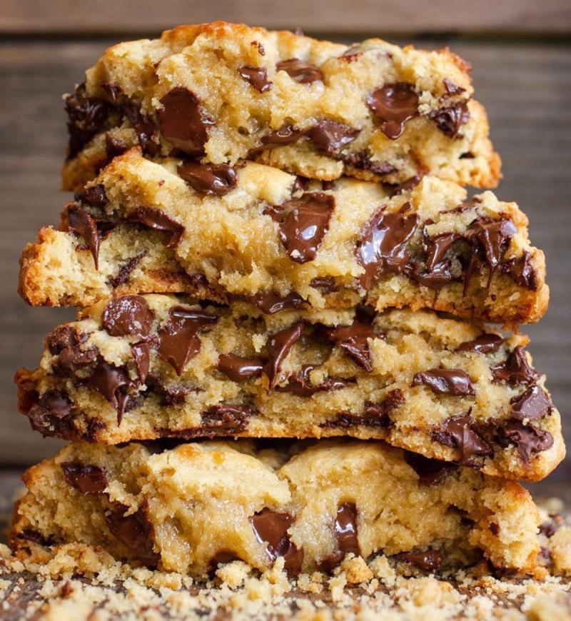 Stack of chocolate chip cookies from Chip City