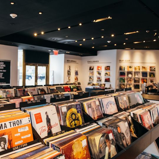 Inside of the Rough Trade store at Rockefeller Center