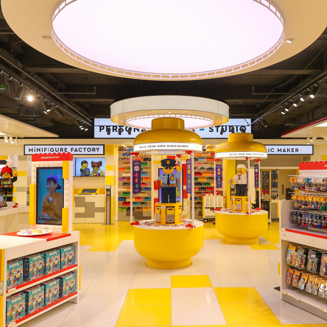 The interior of the LEGO store at Rockefeller Center