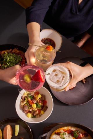 A few entrees and drinks from NARO at Rockefeller Center