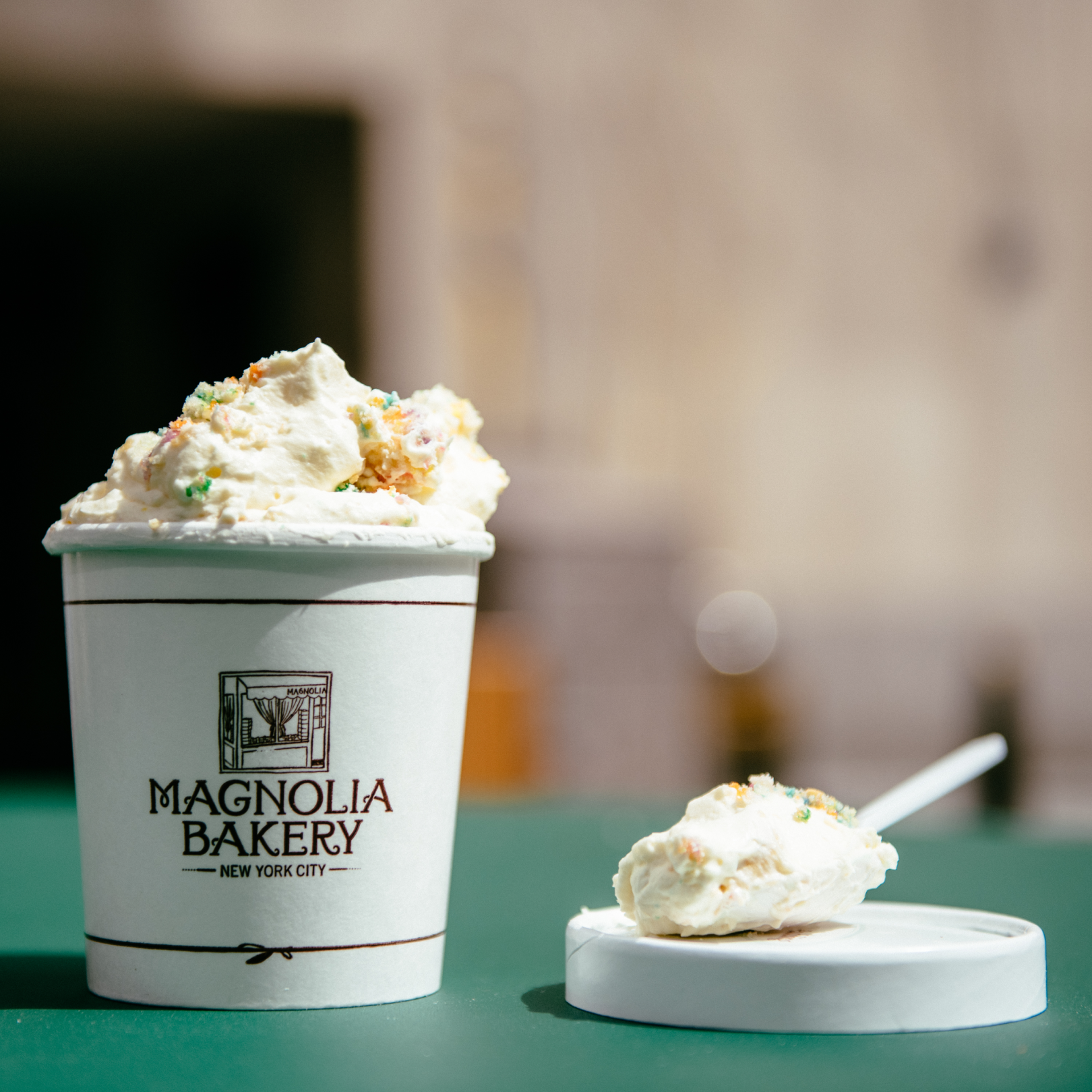 Cup of pudding from Magnolia Bakery at Rockefeller Center