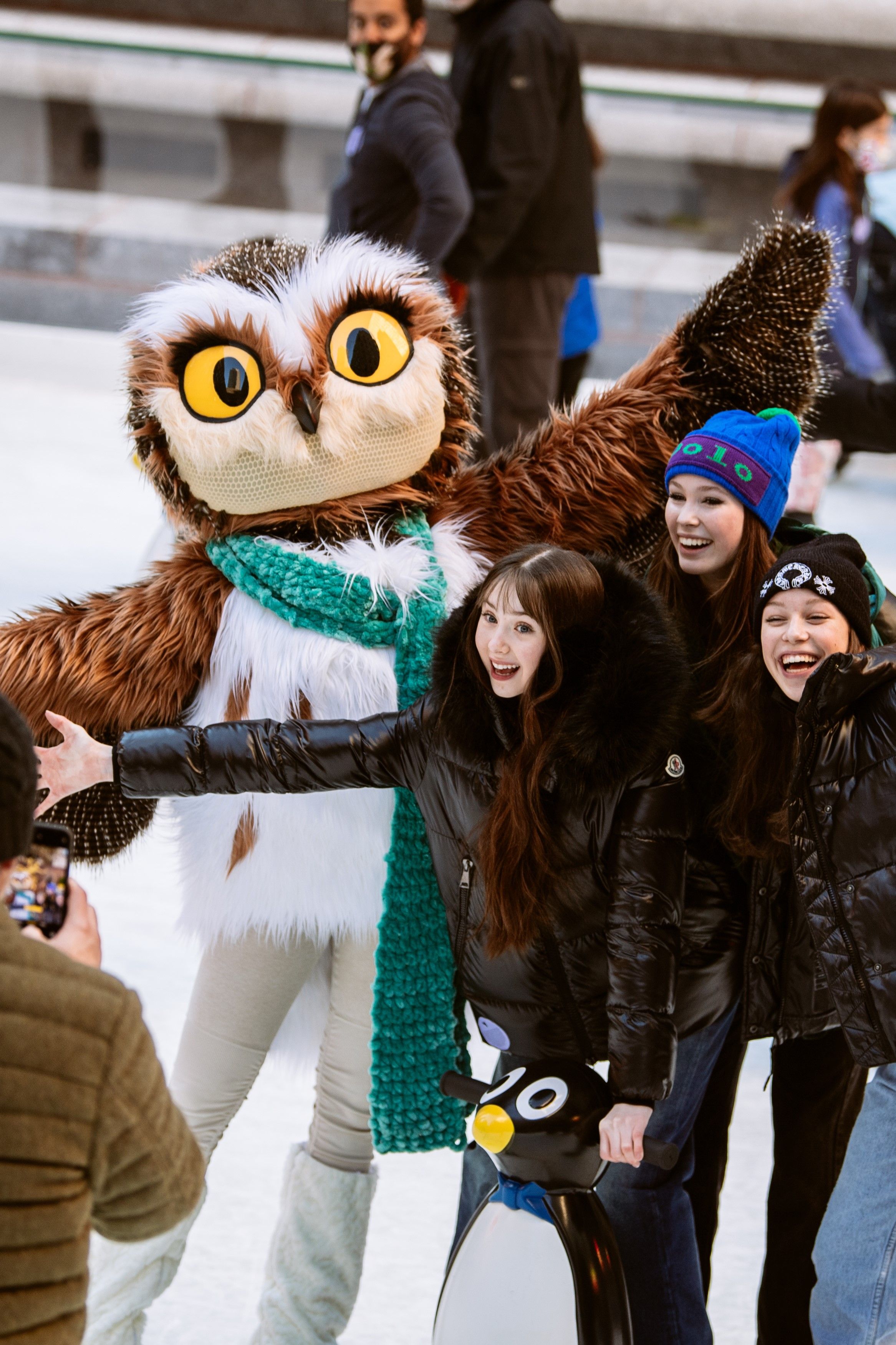 Roxy the Owl on The Rink at Rockefeller Center