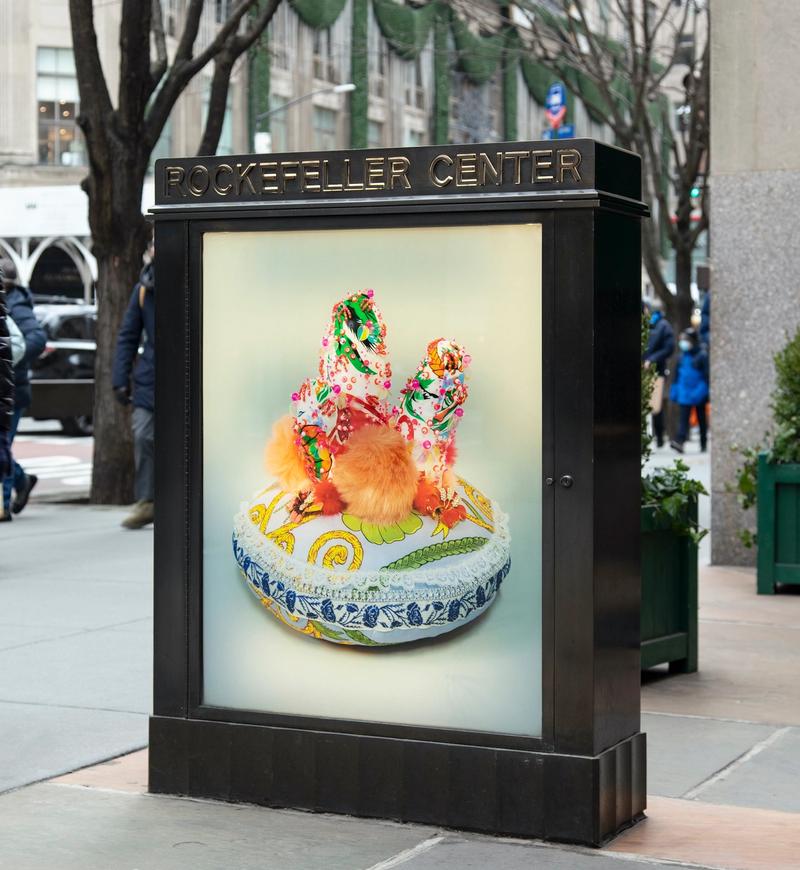 Signage for Max Colby's art installation at Rockefeller Center