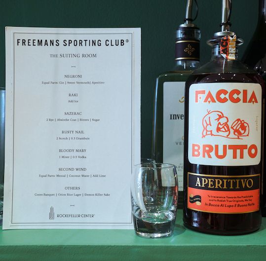 Freemans Sporting Club cocktail menu