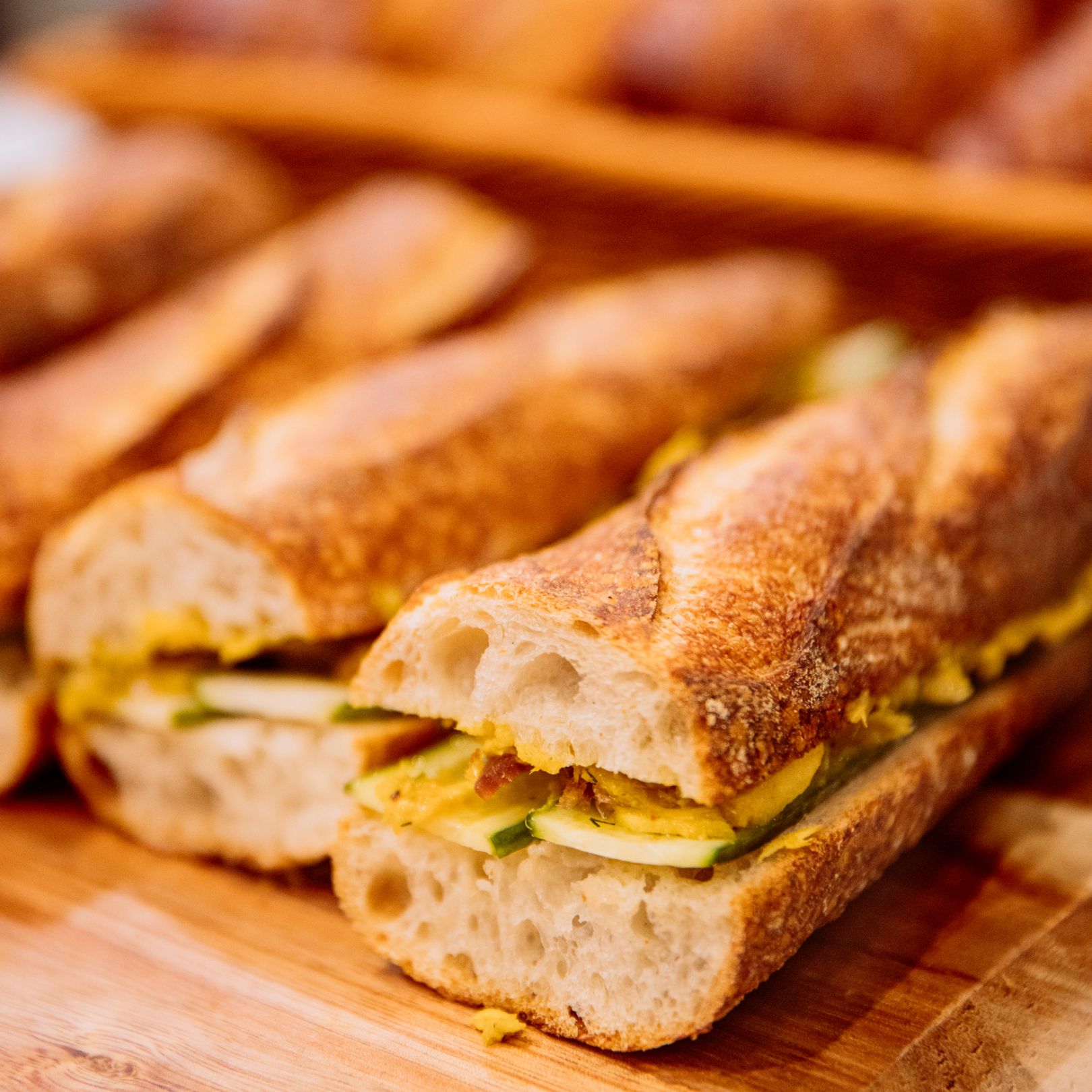Sandwiches on display at The Tipsy Baker at Rockefeller Center