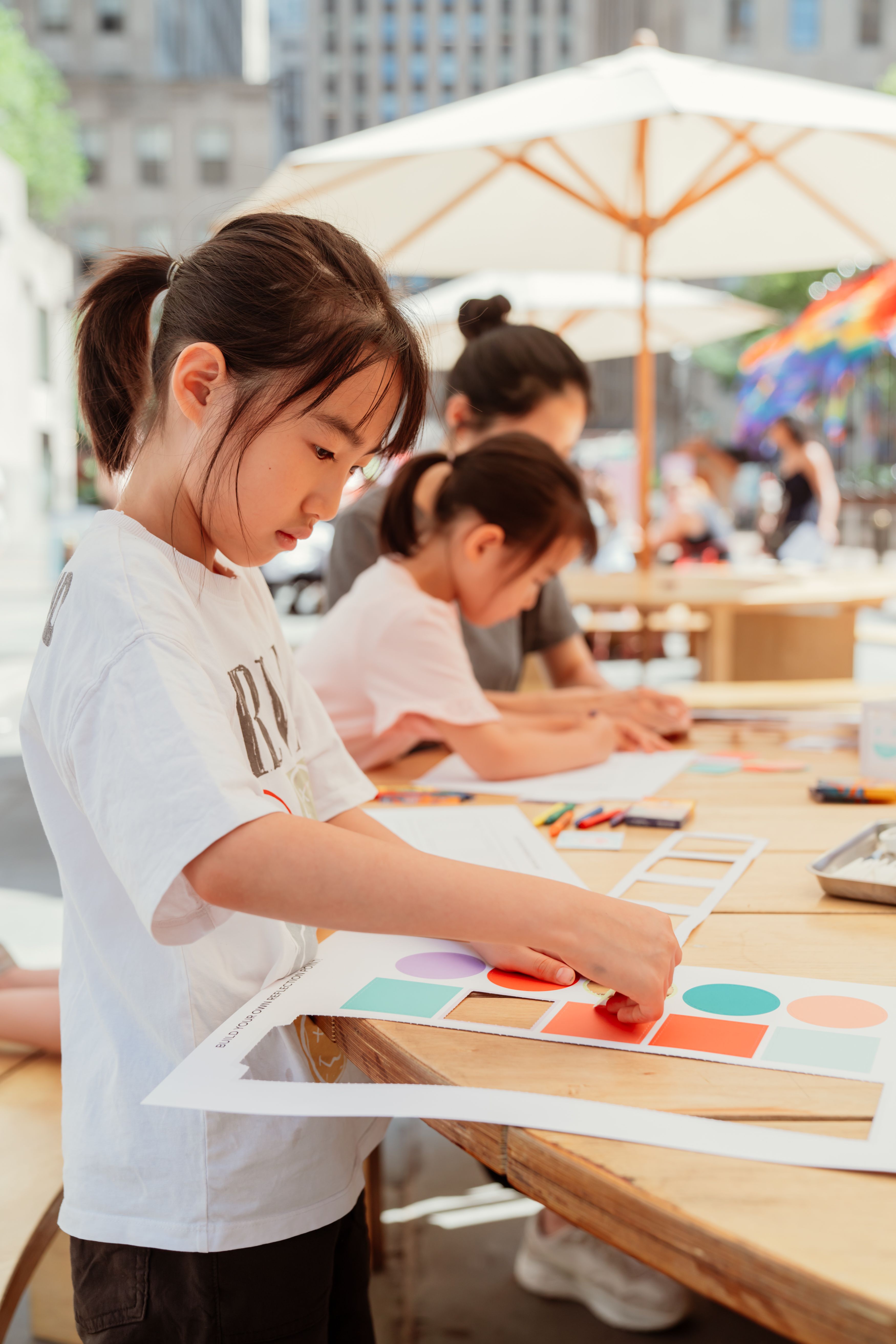 child making a craft