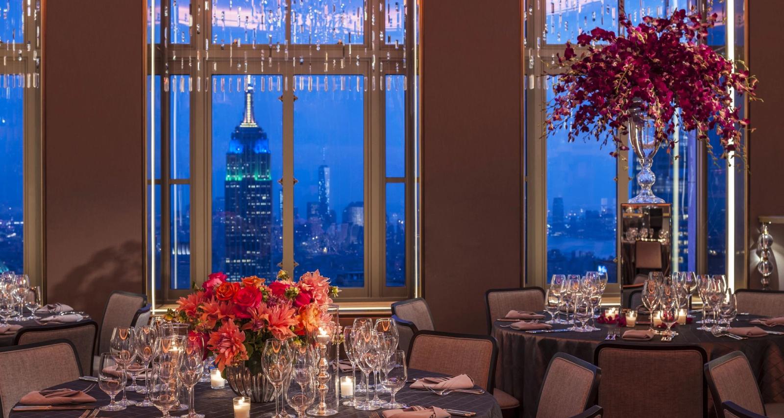 Historic private event space at Rainbow Room with NYC skyline views.