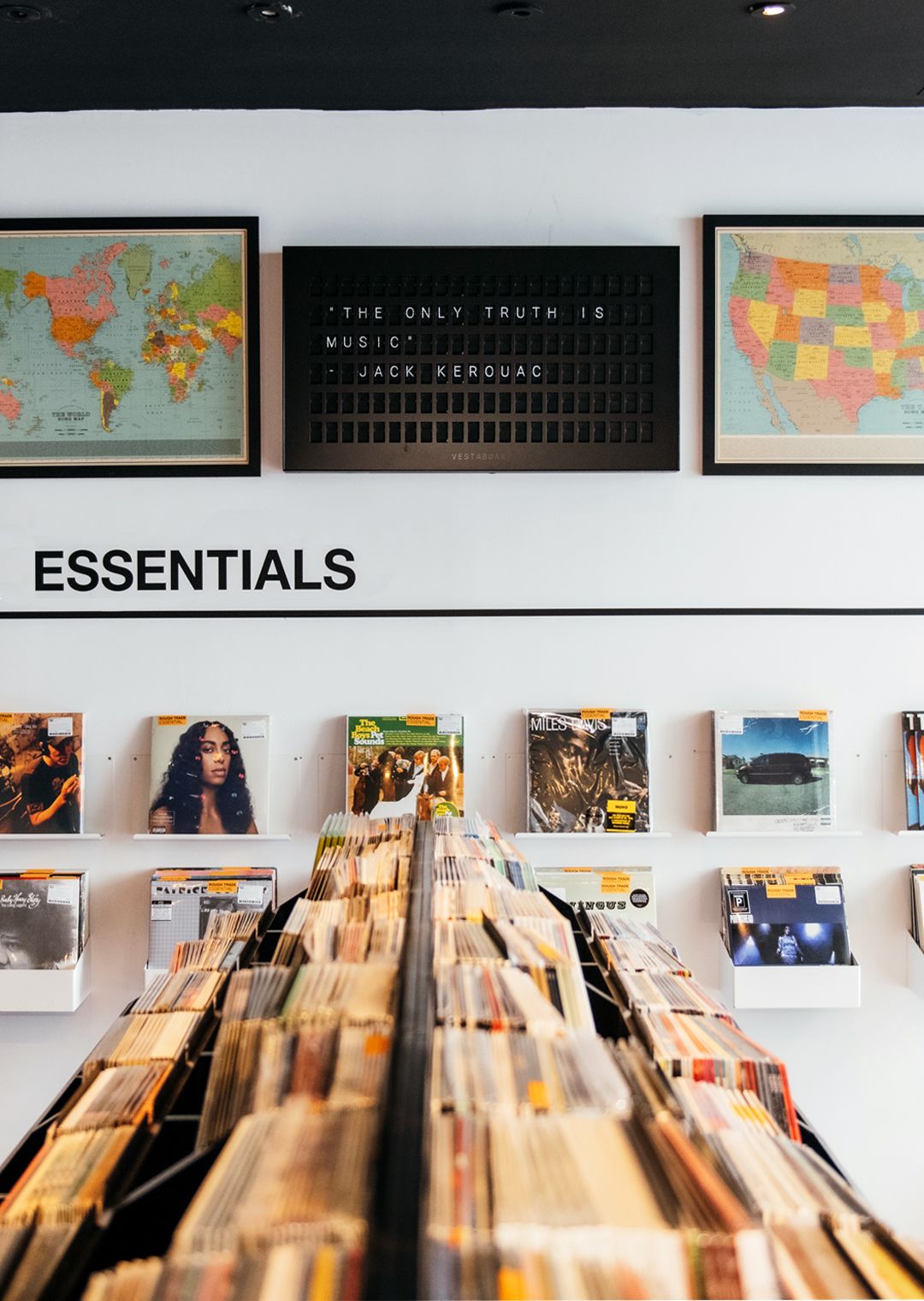 records at Rough Trade in Rockefeller Center 