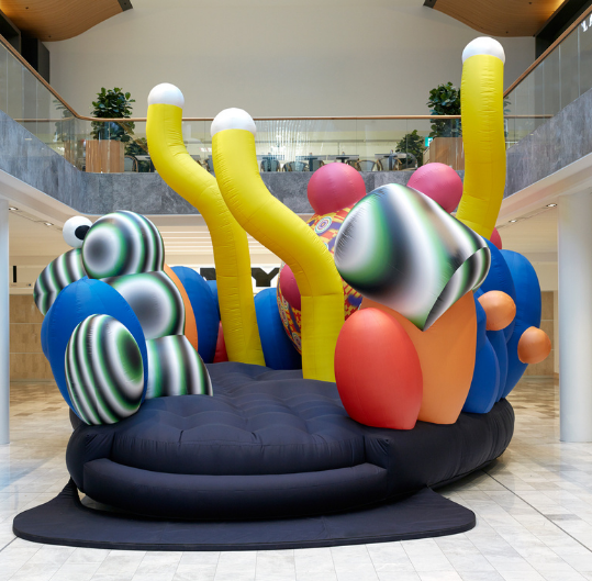“Inflatable Futures,” a series of larger-than-life inflatable landscapes for children to play in