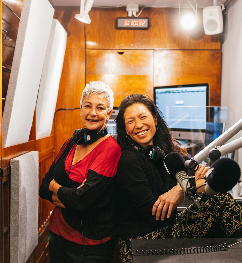 Wanda Acosta and Karen Song in Newsstand Studios at Rockefeller Center