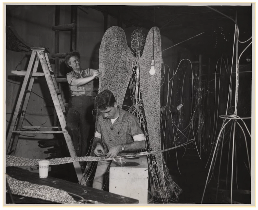 People working on the Christmas angels circa 1954-1956