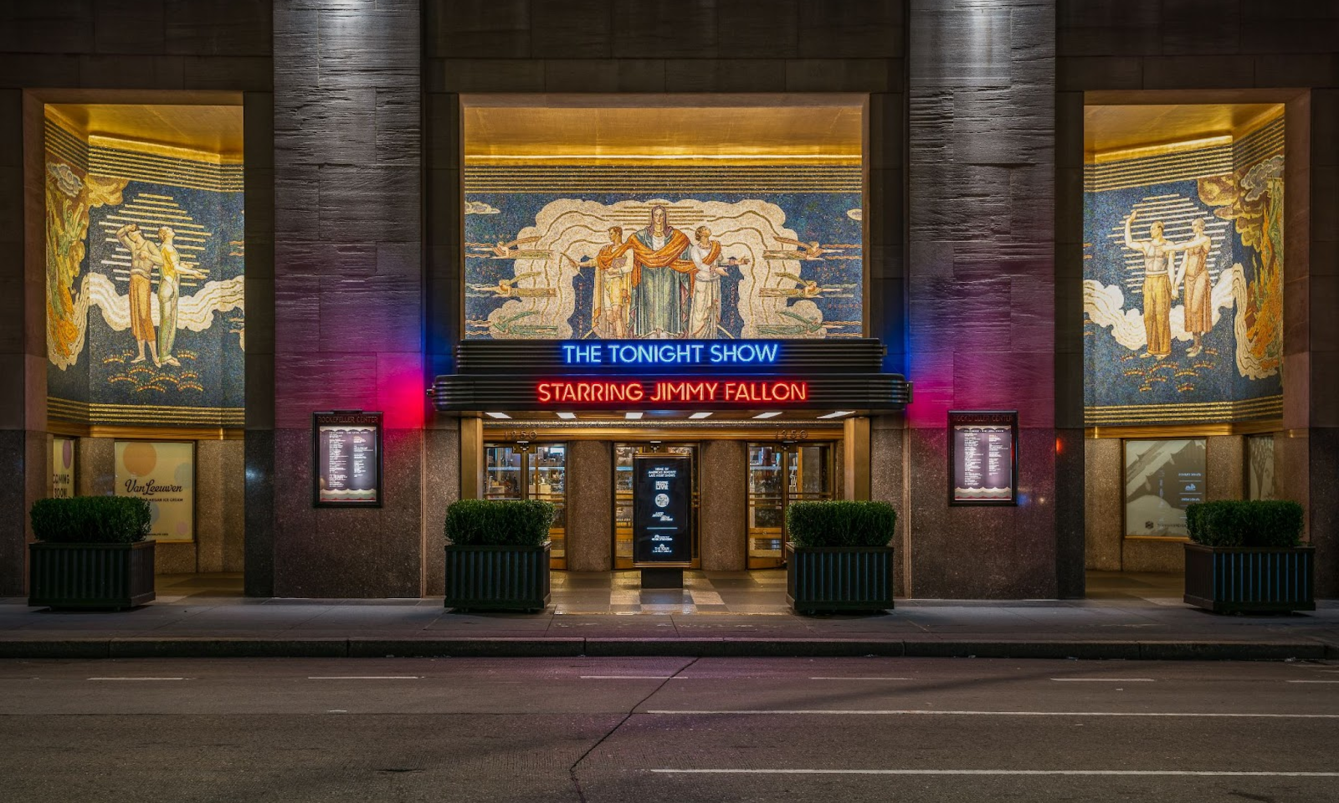"The Tonight Show Starring Jimmy Fallon" marquee at Rockefeller Center