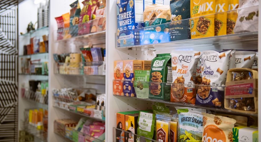 Snacks on display at The Goods Mart