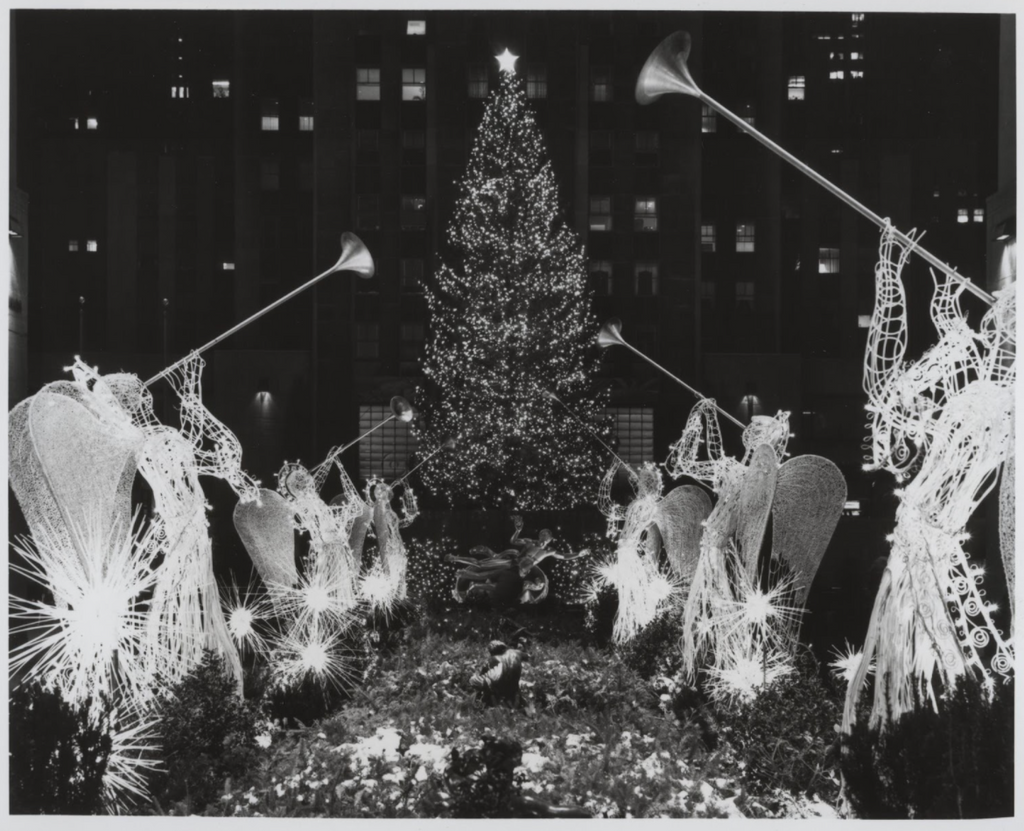 Christmas angels at Rockefeller Center circa 1954-1955