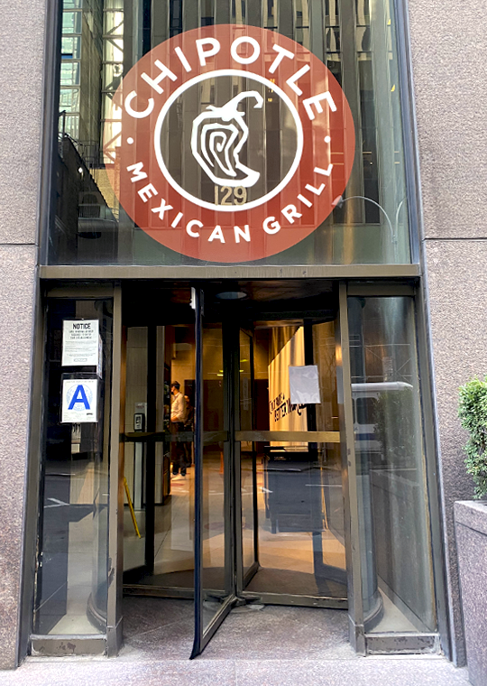 Chipotle sign and front door