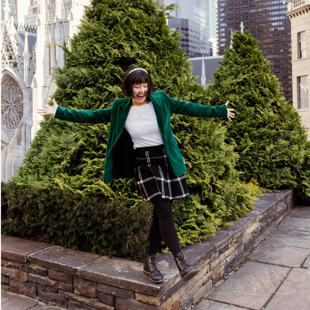 A woman at one of Rockefeller Center's rooftop gardens