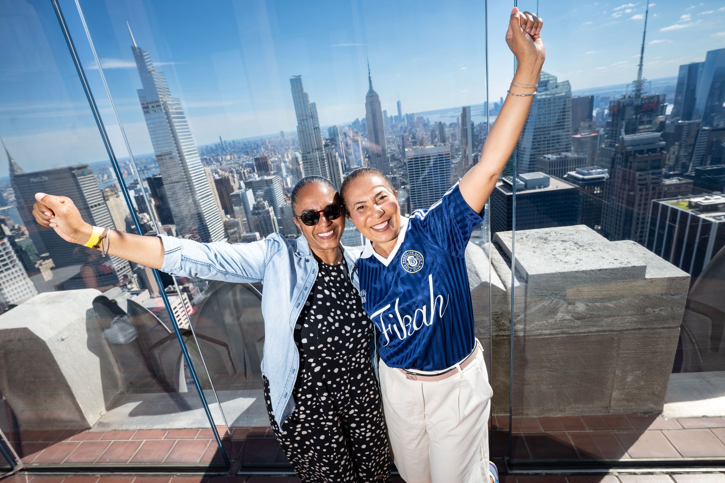 Two people at Top of the Rock