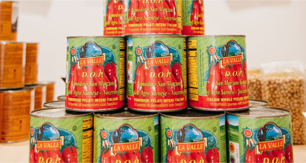 Canned San Marzano tomatoes grown in volcanic soil