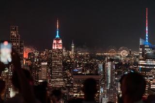Photograph of fireworks from Top of the Rock Observation Deck